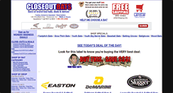 Desktop Screenshot of closeoutbats.com